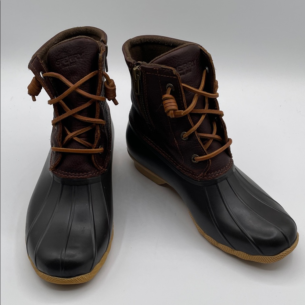 Sperry Women’s Waterproof Duck Boots Size 8 Dark Brown - Picture 2 of 16